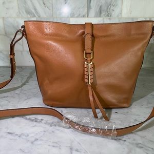 Brown 100% leather Stella & Dot crossbody bag